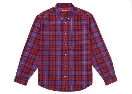 Supreme Plaid Flannel Shirt (FW24) Purple - apparel view 2