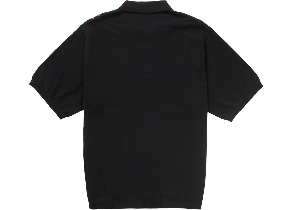 Supreme Plaid Knit S/S Polo Black - vue secondaire B