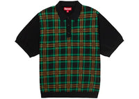 Supreme Plaid Knit S/S Polo Black