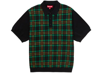 Supreme Plaid Knit S/S Polo Black - product view 2