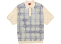 Supreme Plaid Knit S S Polo White