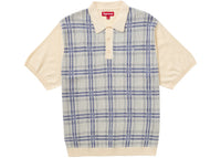 Supreme Plaid Knit S S Polo White