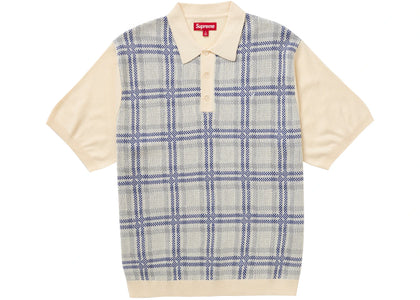 Supreme Plaid Knit S S Polo White - product view 2