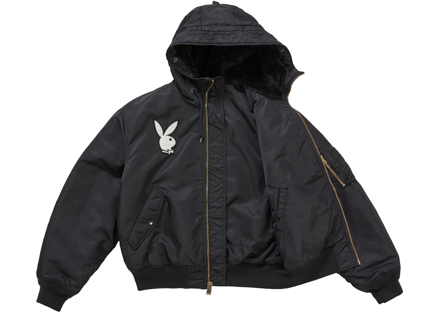 Supreme Playboy Hooded MA-1 Black - vue secondaire A