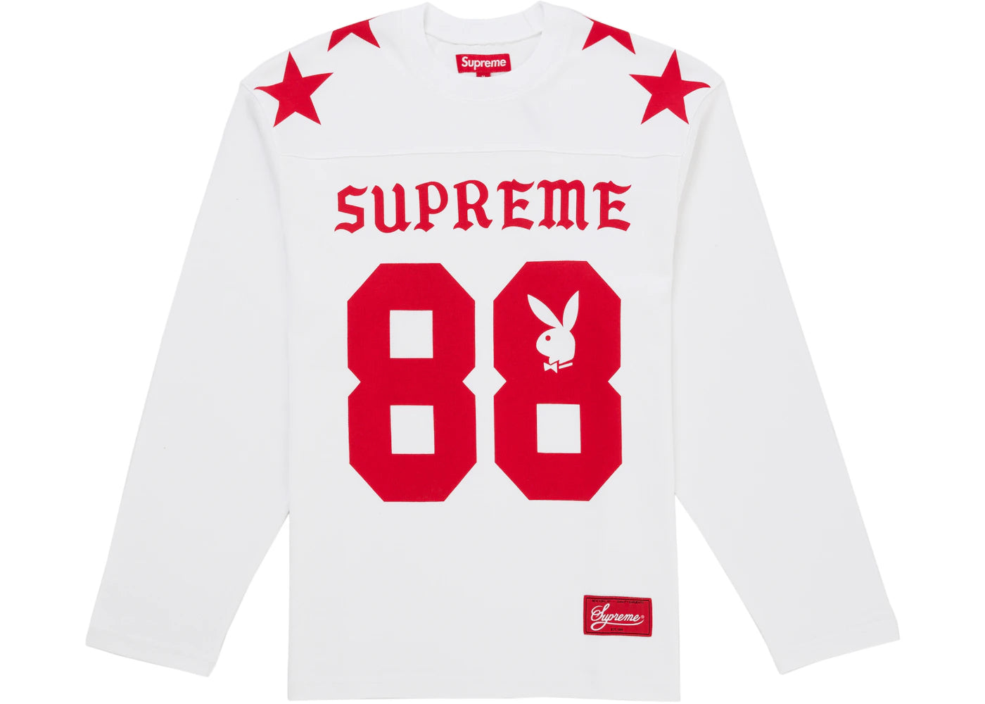Supreme Playboy L/S Football Top White - vue secondaire A