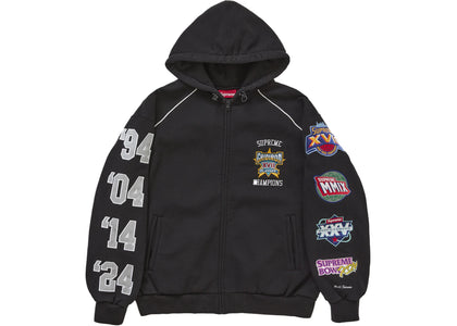 Supreme Playoffs Zip Up Hooded Sweatshirt Black - authentic Supreme apparel