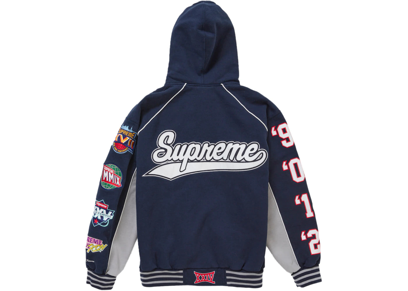 Supreme Playoffs Zip Up Hooded Sweatshirt Navy - vue secondaire A