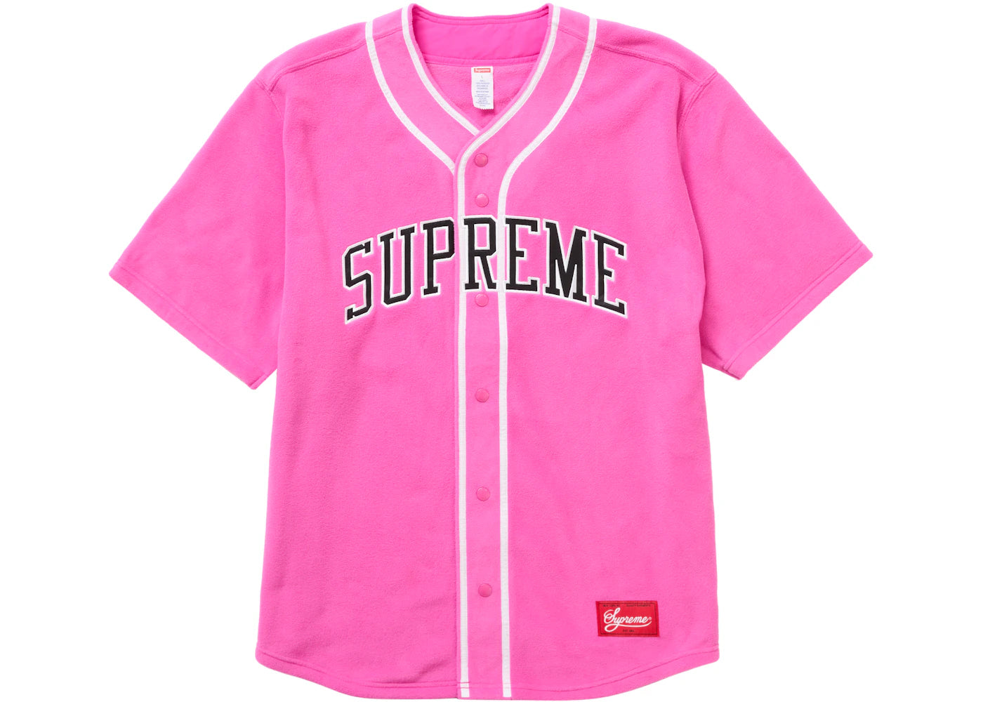 Supreme Polartec Baseball Jersey Pink - vue secondaire A