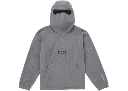 Supreme Polartec Face Mask Half Zip Hooded Sweatshirt Grey - authentic Supreme apparel