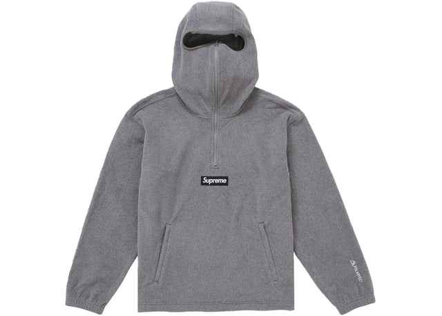 Supreme Polartec Face Mask Half Zip Hooded Sweatshirt Grey