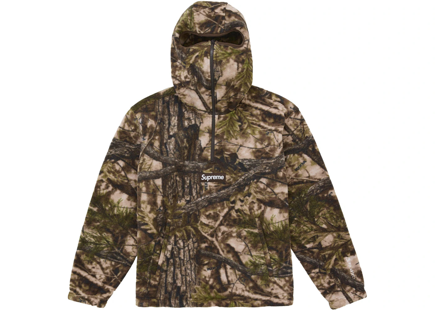 Supreme Polartec Face Mask Half Zip Hooded Sweatshirt Realtree AP Camo - vue 360