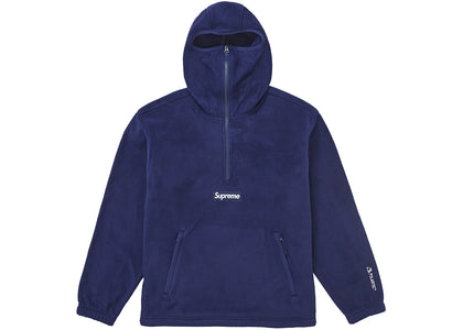 Supreme Polartec Facemask Half Zip Hooded Sweatshirt (FW24) Navy sneakers - authentic Supreme shoes