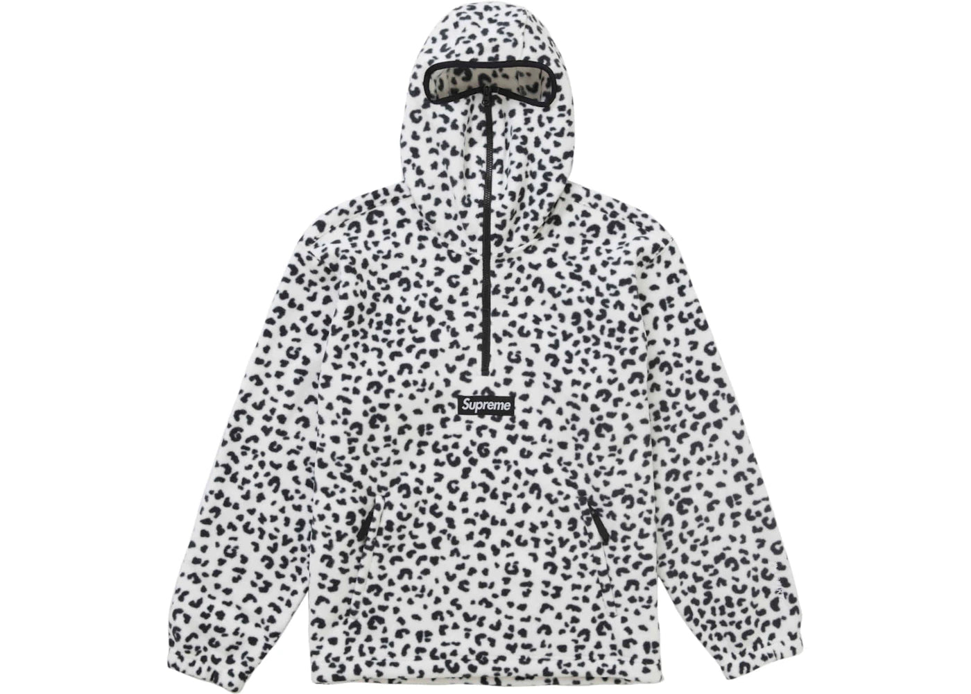 Supreme Polartec Facemask Half Zip Hooded Sweatshirt (FW24) Leopard - vue 360