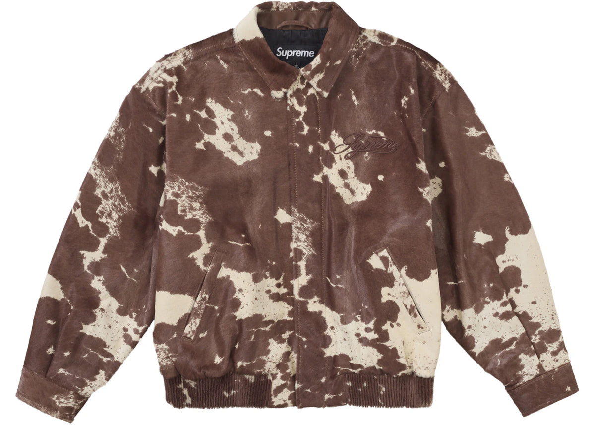 Supreme Ponyhair Varsity Jacket Cow - vue 360
