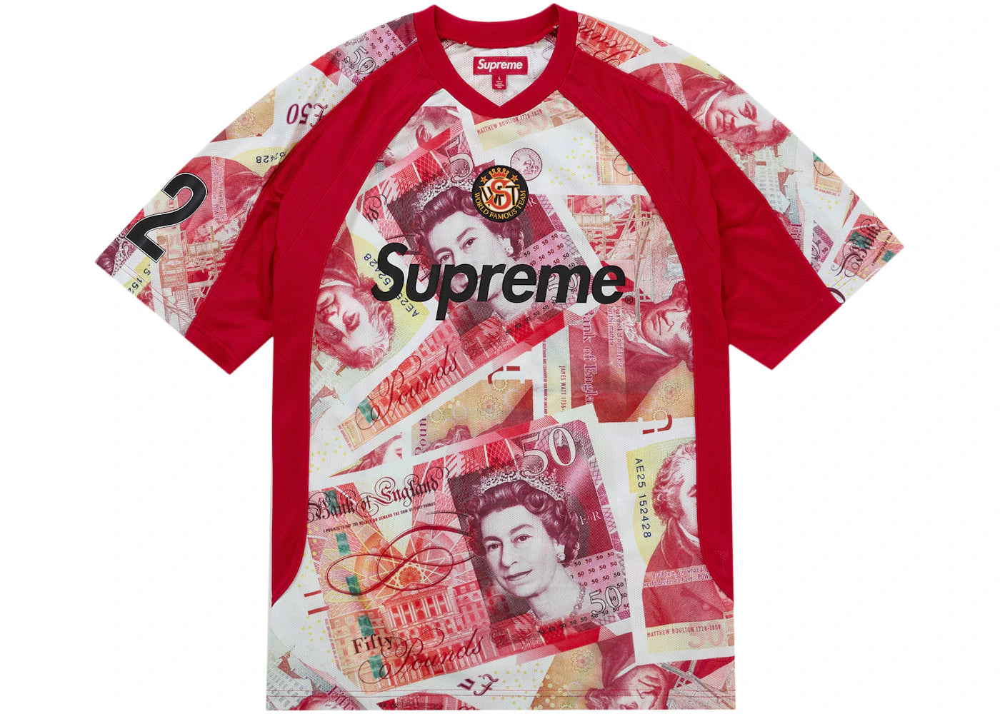 Supreme Pounds Soccer Jersey Red - vue secondaire A