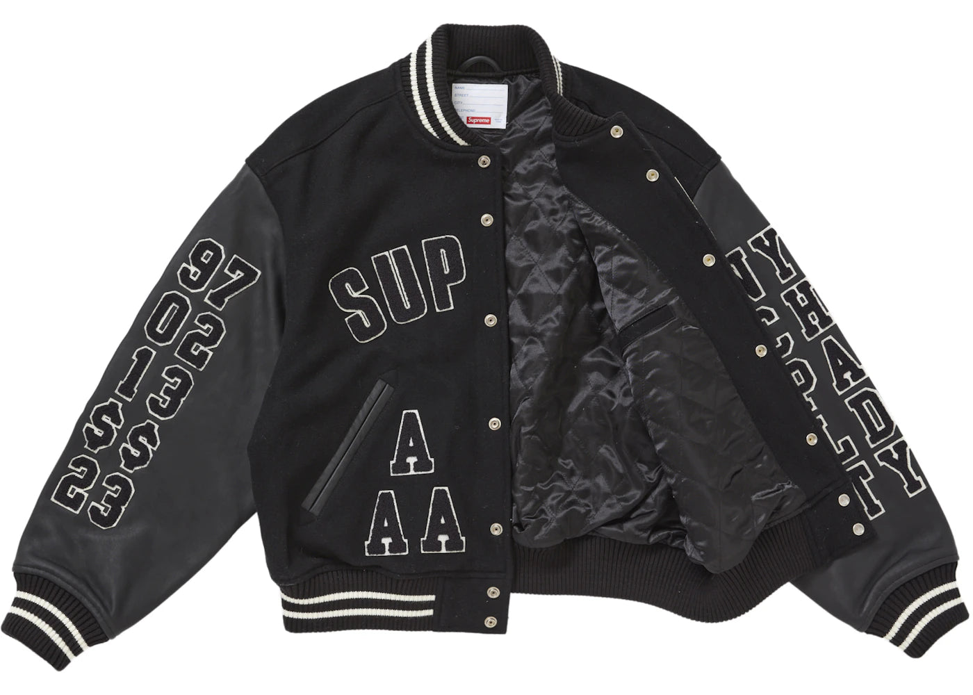 Supreme Praises Varsity Jacket Black - vue secondaire B