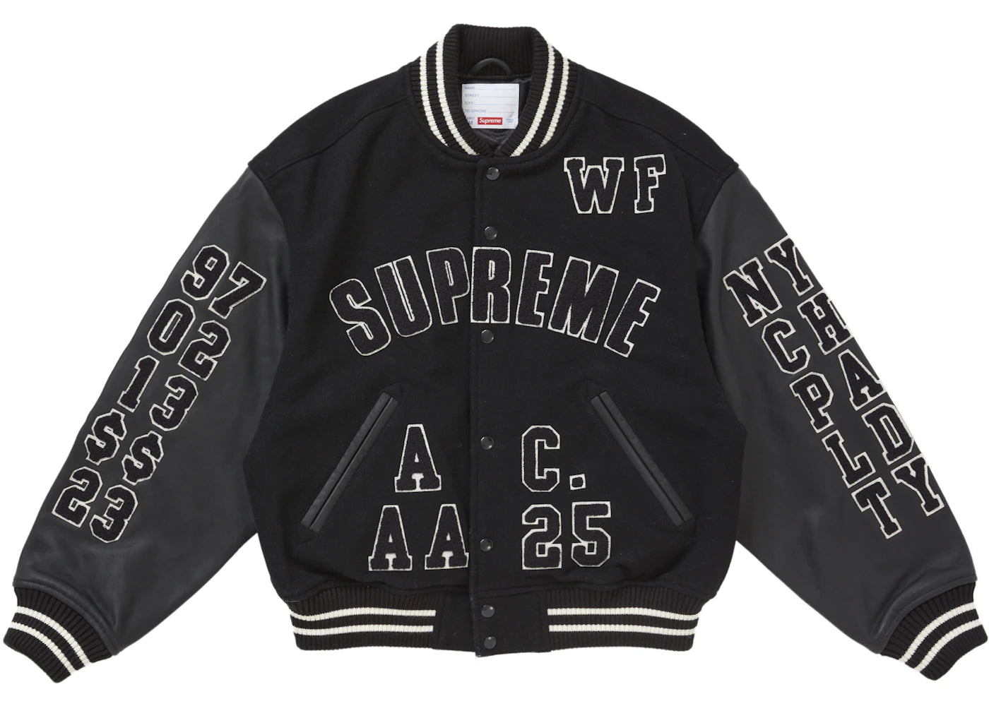 Supreme Praises Varsity Jacket Black - vue secondaire A
