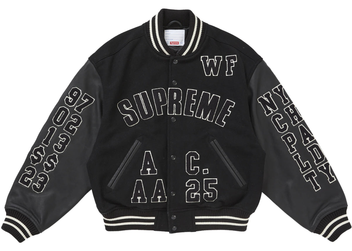 Supreme Praises Varsity Jacket Black - vue 360
