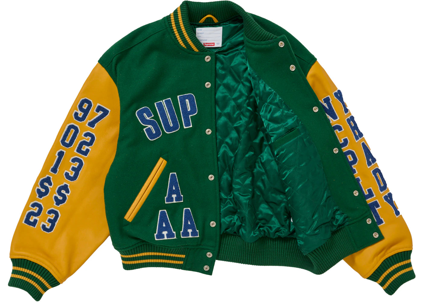 Supreme Praises Varsity Jacket Green - vue secondaire A