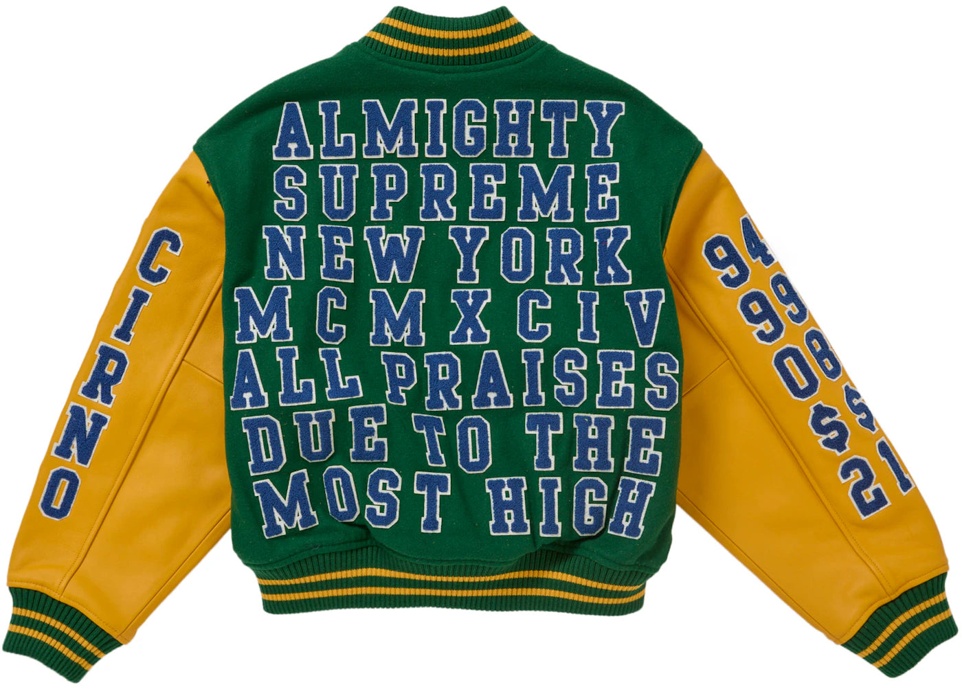 Supreme Praises Varsity Jacket Green - vue secondaire B