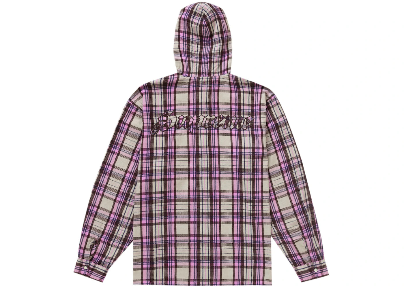 Supreme Printed Hooded Flannel Shirt Pink - vue secondaire B