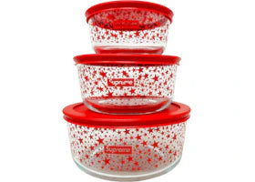 Supreme Pyrex Bowls (Set of 3) Red