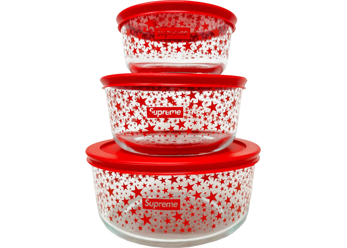 Supreme Pyrex Bowls (Set of 3) Red - vue secondaire A
