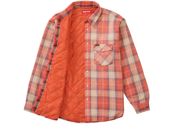 Supreme Quilted Flannel Snap Shirt Orange