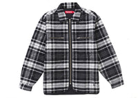 Supreme Quilted Flannel Zip Up Shirt Black