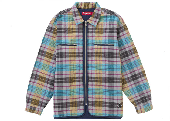 Supreme Quilted Flannel Zip Up Shirt Multicolor sneakers - authentic Supreme shoes