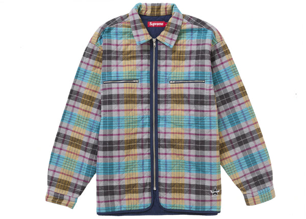 Supreme Quilted Flannel Zip Up Shirt Multicolor sneakers - authentic Supreme shoes