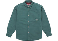 Supreme Quilted Lined Denim Snap Shirt Teal