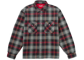 Supreme Quilted Lined Flannel Snap Shirt Black