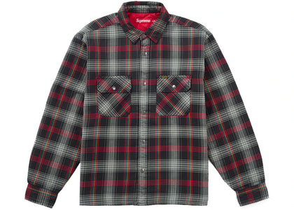 Supreme Quilted Lined Flannel Snap Shirt Black - apparel view 2