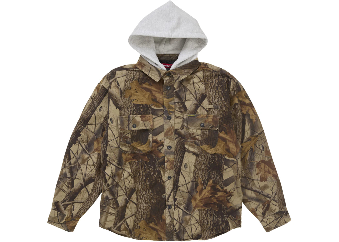 Supreme Quilted Lined Hooded Flannel Shirt Realtree Hardwoods Camo
