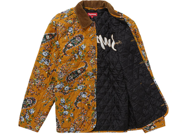 Supreme Quilted Paisley Jacket Mustard Paisley