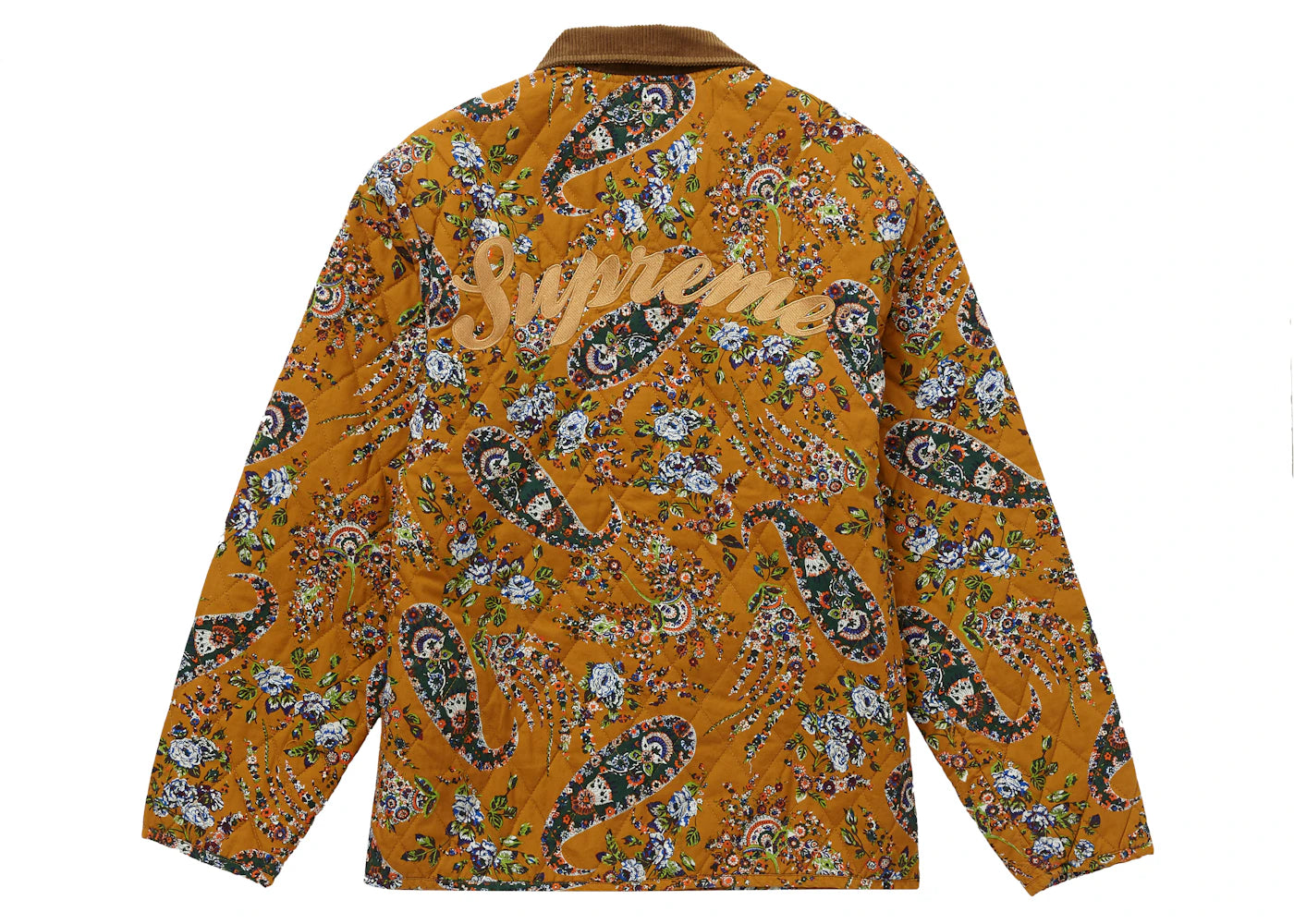 Supreme Quilted Paisley Jacket Senf Paisley - vue secondaire B