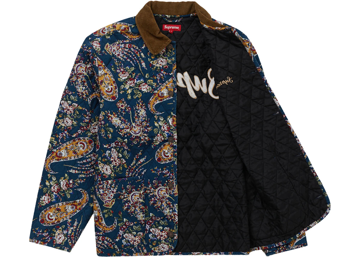 Supreme Quilted Paisley Jacket Navy Paisley - vue secondaire B
