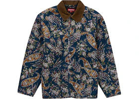 Supreme Quilted Paisley Jacket Navy Paisley - vue 360