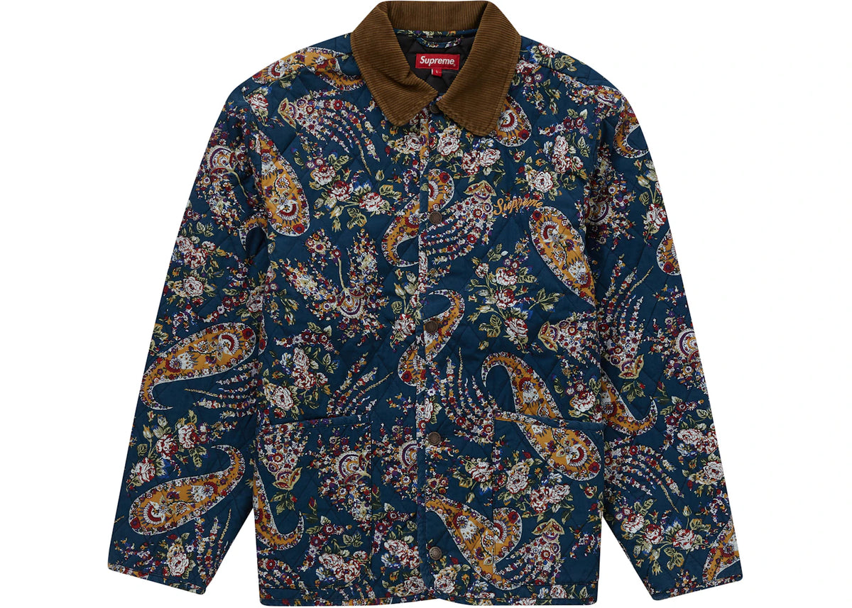 Supreme Quilted Paisley Jacket Navy Paisley - vue secondaire A