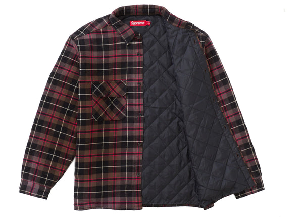 Supreme Quilted Plaid Shirt Grey
