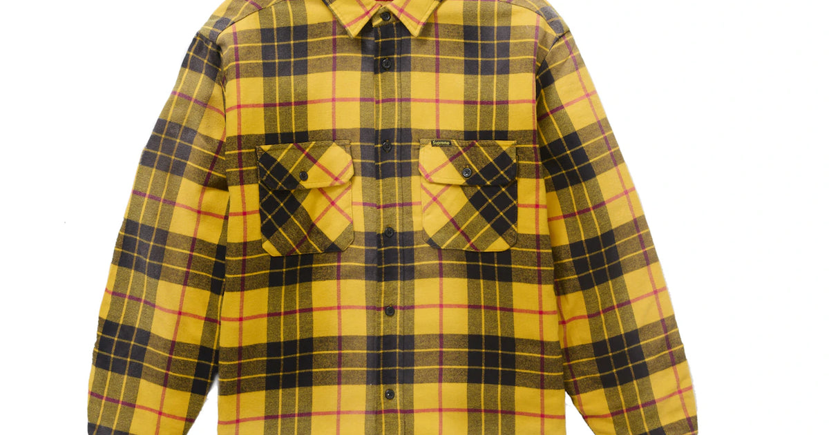 Supreme Quilted Plaid Shirt Yellow | Resell Lausanne Switzerland