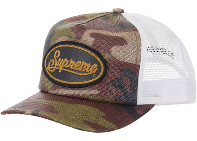 Supreme Raffia Mesh Back 5-Panel Hat Woodland Camo