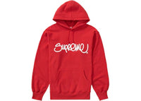Supreme Raised Handstyle Hooded Sweatshirt Red