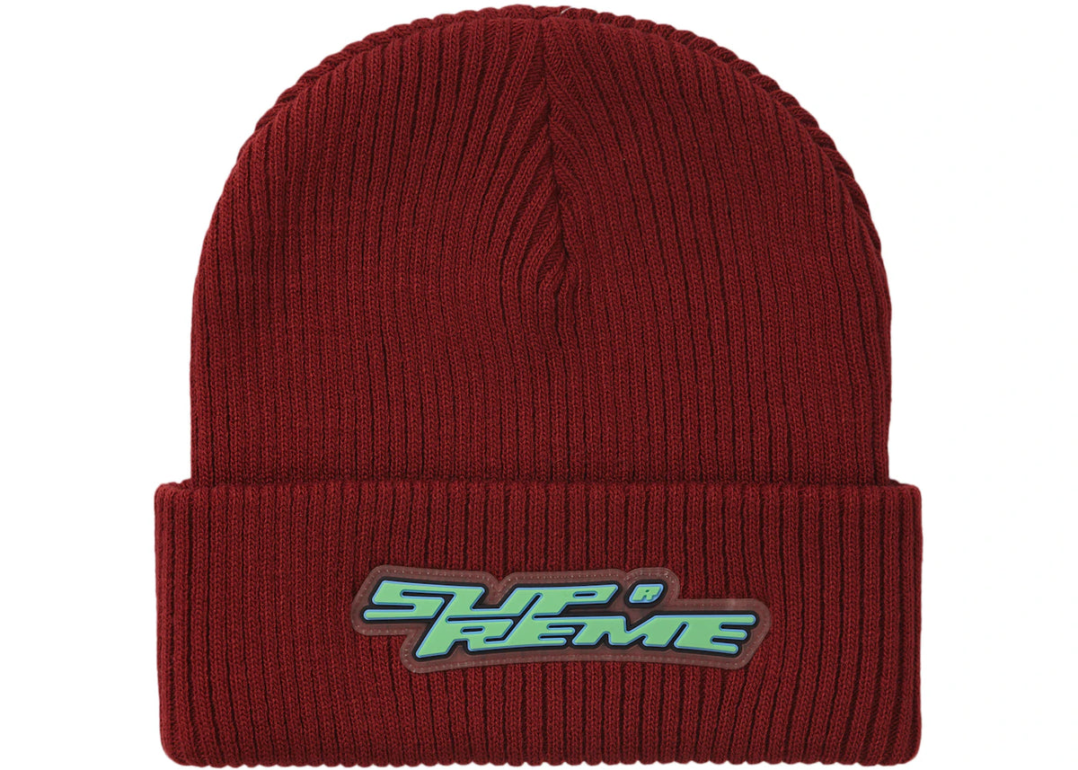 Supreme Raised Logo Patch Beanie Red - vue secondaire A