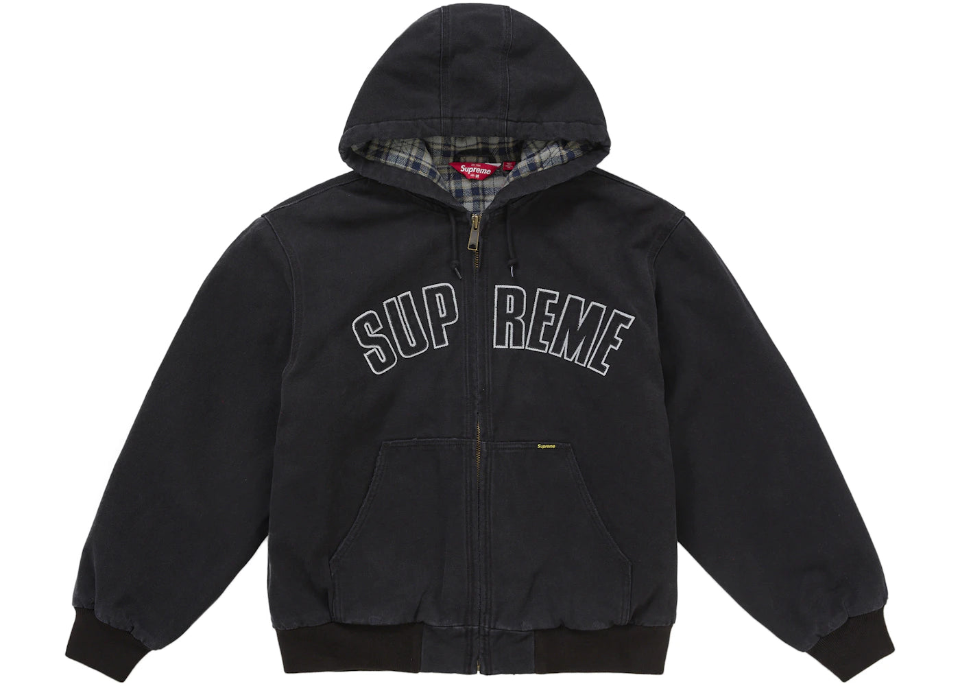 Supreme Reflective Arc Hooded Work Jacket Black - vue secondaire B