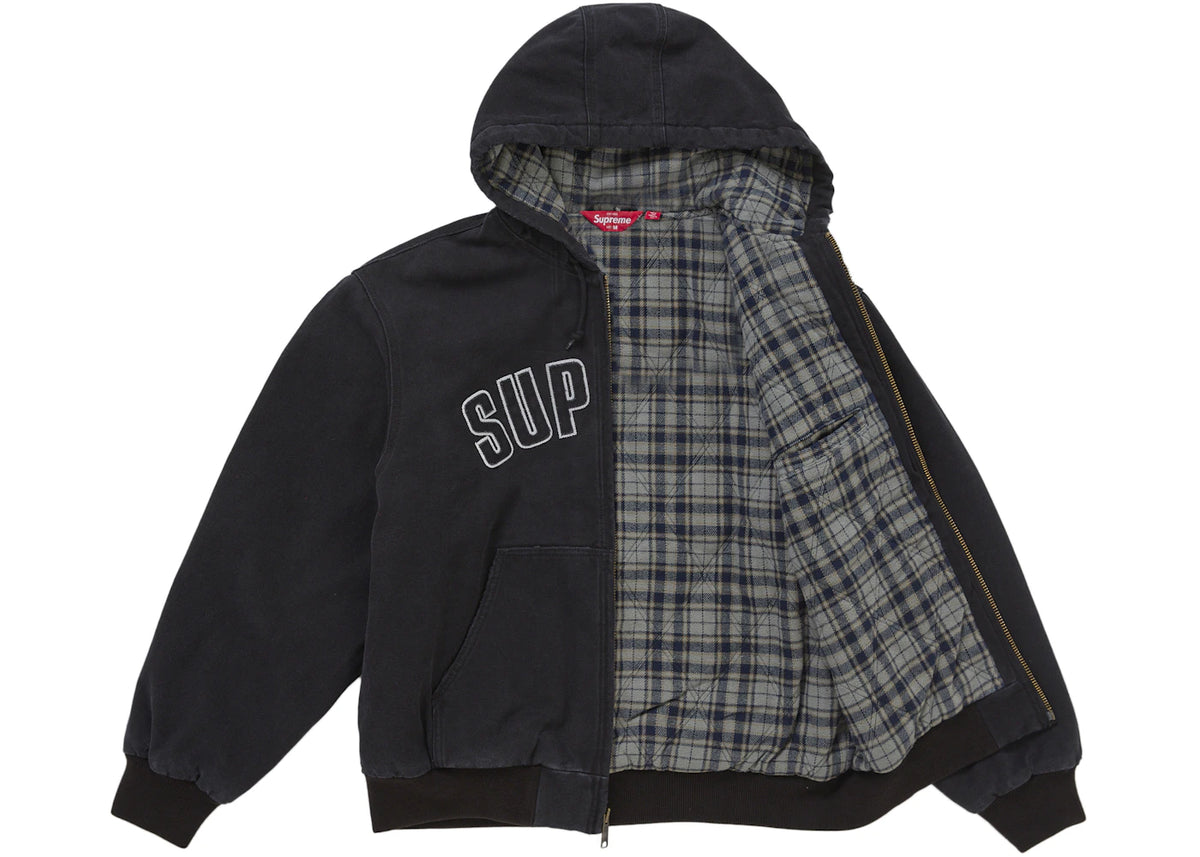 Supreme Reflective Arc Hooded Work Jacket Black - vue secondaire B