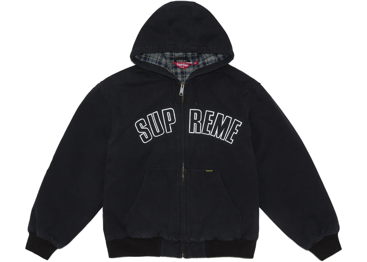 Supreme Reflective Arc Hooded Work Jacket Black - vue 360