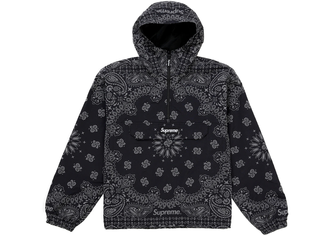Supreme Reflective Bandana Anorak Black - vue secondaire A