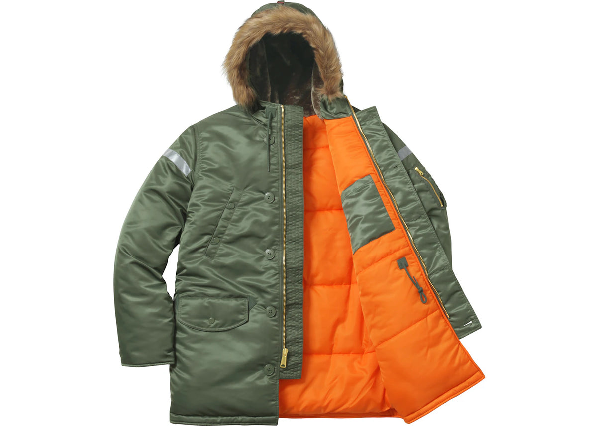 Supreme Reflective Cross N-3B Parka Olive - vue secondaire B